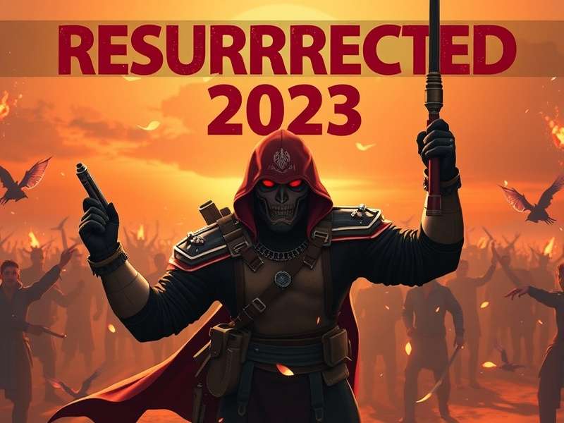 Resurrected 2023 Movie Official Poster - A hero facing zombie horde