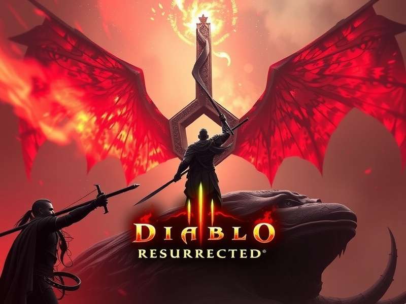 Diablo Resurrected gameplay screenshot showing a Sorceress casting spells in a dark dungeon