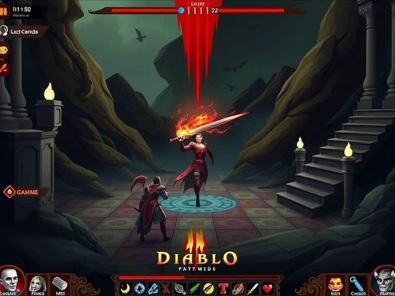 Diablo IO gameplay screenshot showing intricate UI and combat