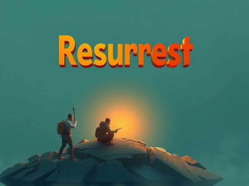 A player character performing a resurrection ritual on a fallen comrade in Resurrected 2, with ethereal light surrounding them.