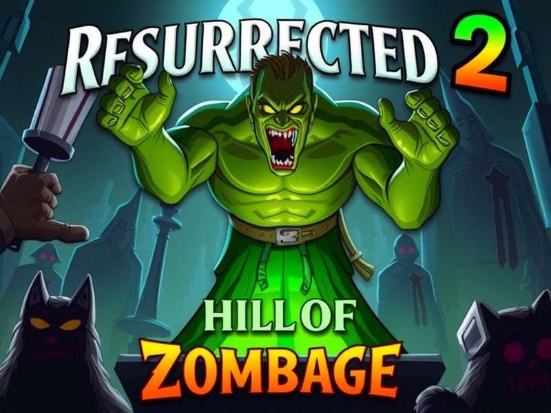 Resurrected 2 Zombage gameplay screenshot showing zombie horde