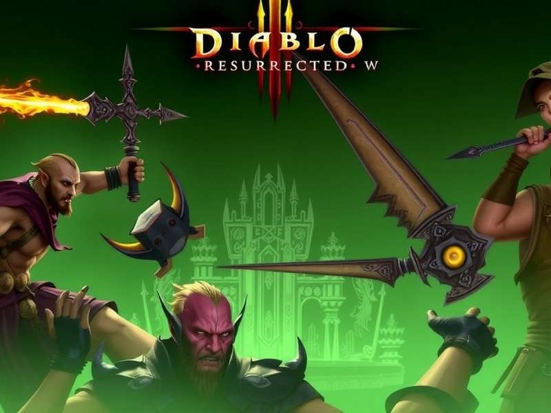 Diablo Resurrected Key Art showing the Dark Wanderer and demons