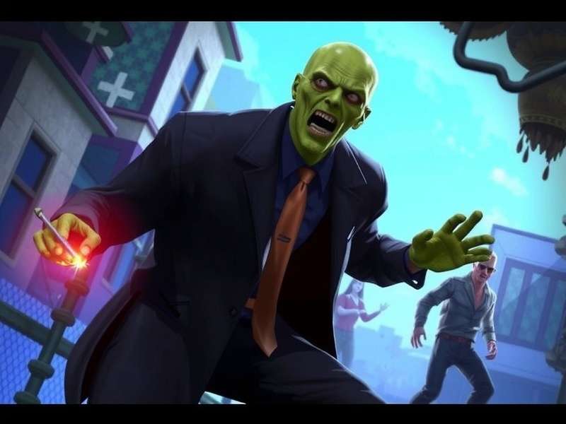 Resurrected 2 Zombageddon gameplay scene showing chaotic zombie horde in urban ruins