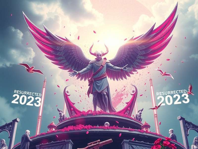 Opening frame of Resurrected 2023 trailer showing misty valley