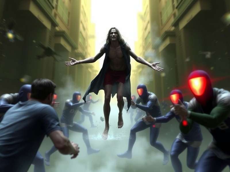 Collage comparing scenes from Adam Resurrected film and Resurrected 2 game