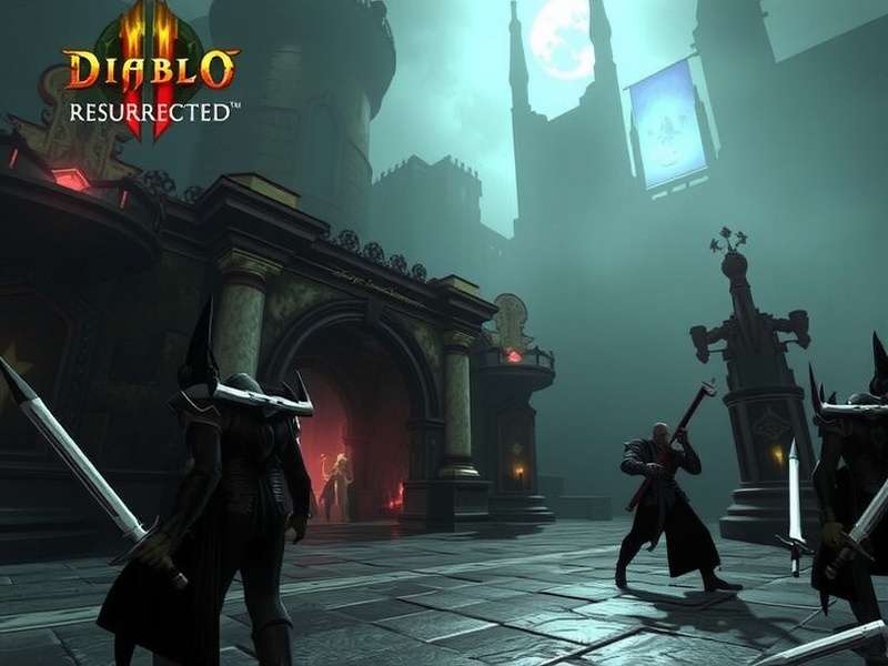 Diablo 2 Resurrected 22 Nights Of Terror gameplay screenshot showing dark atmosphere and monsters