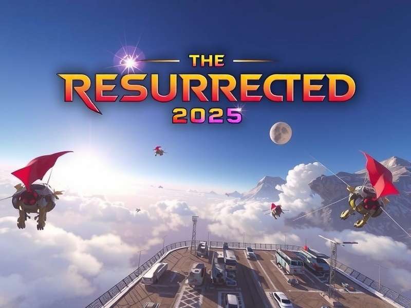 Concept art for The Resurrected 2025 showing a desolate cityscape with eerie glow
