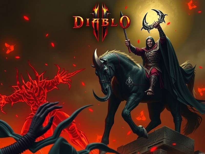Diablo II Resurrected gameplay showing the Amazon character fighting demons