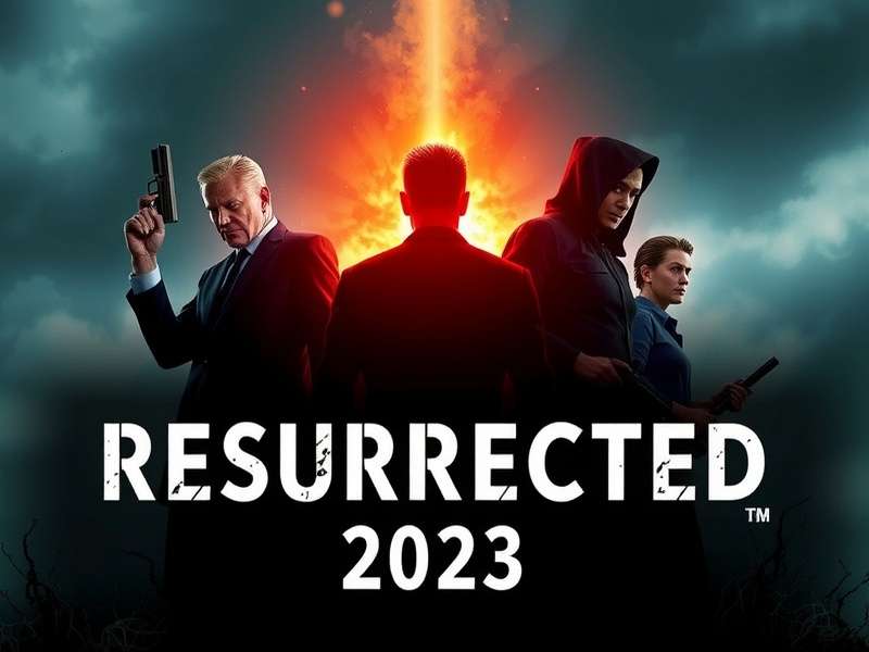 Resurrected 2023 Full Movie — official dark fantasy poster with undead legions and crimson skies