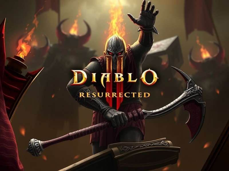 Diablo 2 Resurrected 2024 Reddit community artwork showing a paladin fighting demons in Hell