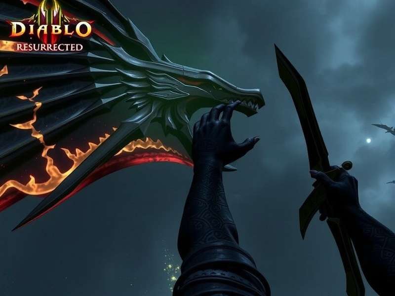 Diablo 2 Resurrected 2024 key art showing the Rogue Encampment under a blood moon