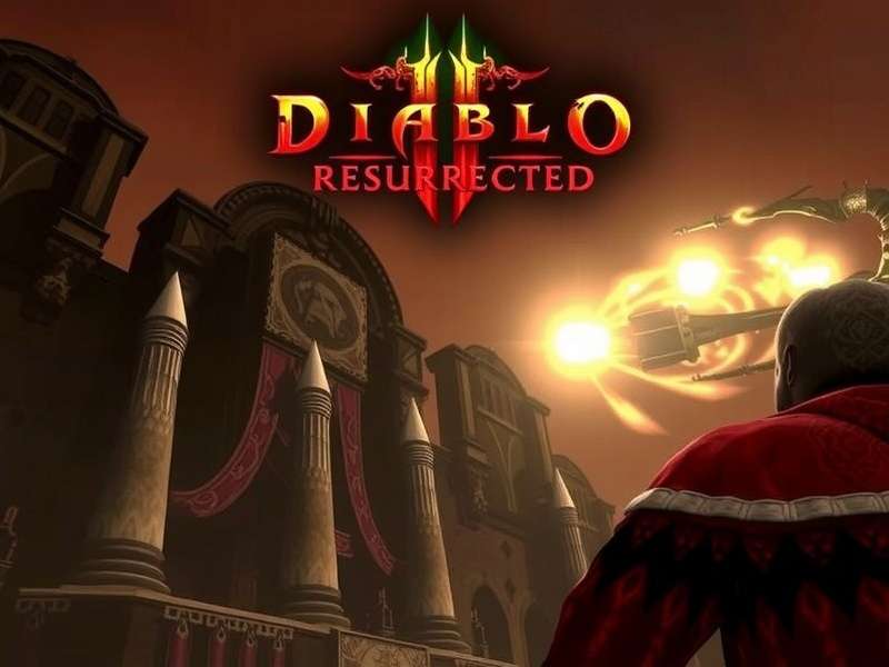 Diablo 2 Resurrected 2025 – Hero artwork with Nephalem and demon hordes