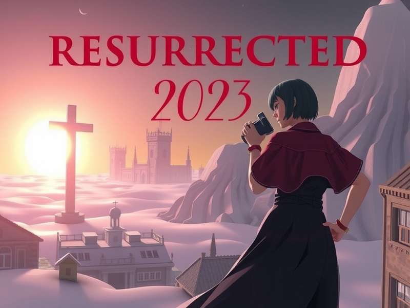 Resurrected 2023 Official Trailer key art featuring the dark fantasy world of Resurrected 2