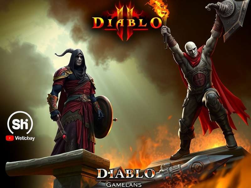 Diablo II Resurrected 2 — epic dark fantasy RPG game banner with golden accents